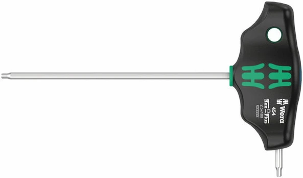 Raktas T- formos šešiakampis 454 Hex-Plus 2,5 x 100 mm, Wera