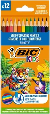 BIC Colored pencils Kids Smooth 12 colours set