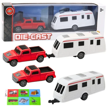 Automobilis su kemperiu Die-Cast, raudonas