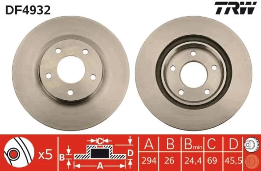 TRW DF4932 Brake Disc