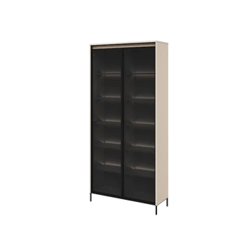Vitrina TREND TR7BPC-V2, smėlio spalvos/juoda