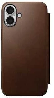 Dėklas Nomad Nomad Modern Leather Folio, ruda – iPhone 16 Plus