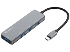 Sandberg 336-32 USB-C Hub 1xUSB3.0+3x2.0 Saver kaina