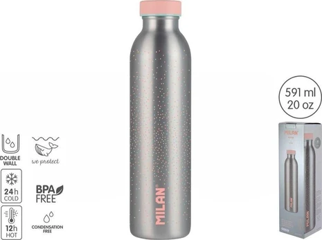 Termosinė gertuvė Milan Sidabrinis pink , 591 ml