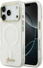 Guess IML Shell Script metalinis „MagSafe“ dėklas, skirtas „iPhone 17 Pro Max“, baltas kaina
