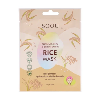SOQU MOISTURIZING & BRIGHTENING RICE veido kaukė, 23 g