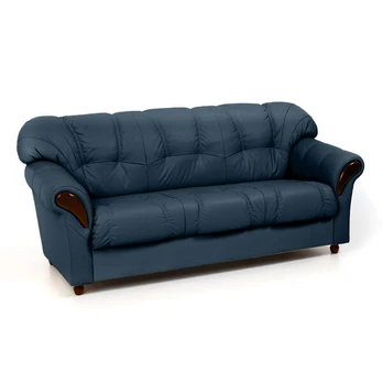 Sofa Rosa 3S, mėlyna/tamsiai ruda, geltonas