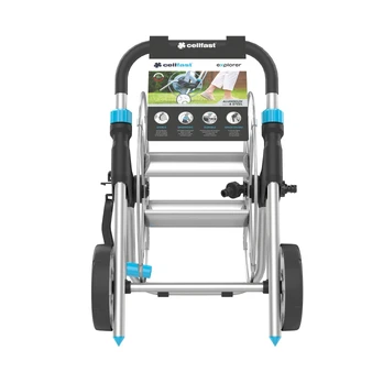 CELLFAST metalinis žarnos vežimėlis EXPLORER su ratukais, ritė 60m - 1/2"