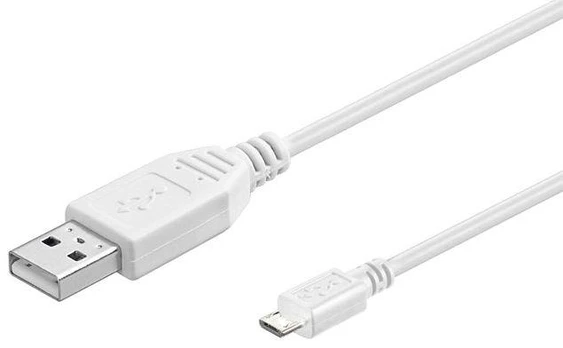 Adapteris USB MicroConnect Micro USB Cable, Baltas, 0.15m