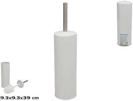 Tualeto šepečio laikiklis, baltas, 9.30 x 9.30 x 39.00, BATH&GO