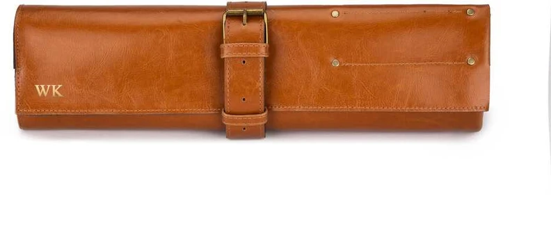 Kelioninis Solier Accessories Personalised leather knife case Solier SA44 camel