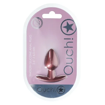 Ouch! Silicone Intimate Plug Small 6.5 cm - Rose Gold Metallic Finish