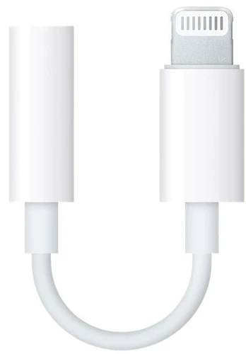 Adapteris HQ, 3.5 mm (AUX)/Apple Lightning, balta