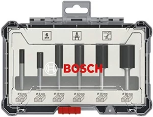 Bosch 6 daliu frezų kompl. 6 mm kotu,"Straight"