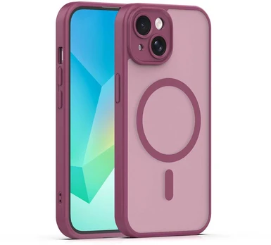 Dėklas Telforceone Mag Matt case for iPhone 14 6,1' maroon camera protection