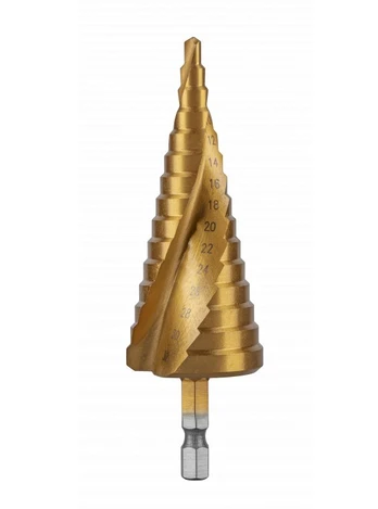 Pakopinis grąžtas suktas 4-32mm suktukui HEX 1/4