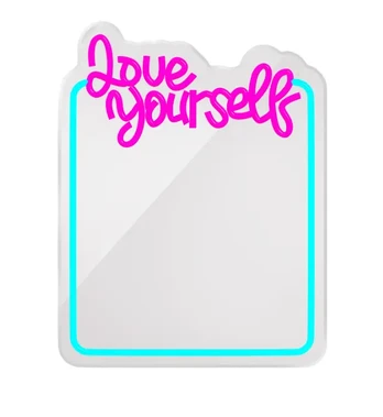 Neon MIRROR LED LOVE YOURSELF turquoise pink FMNE01 Forever Light