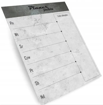 Maitinimo planas, lengvai nuvalomas dietos planas, mitybos planas pcv 30x40 Loft