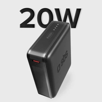SBS 10.000 mAh PD powerbank. Sort