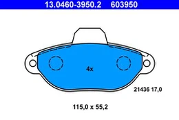 ATE 13.0460-3950.2 Brake pad set