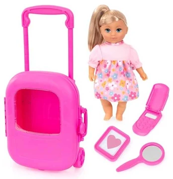 Bayer Design Deluxe Trolley-sæt med Dukke(28 cm)
