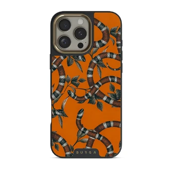 Bitter Apricot - Snake iPhone 16 Pro Max Case, Elite Dark (MagSafe) / Gold