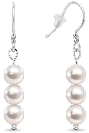 Brilio Silver Sidabrinis dangle earrings with real pearls EA1287W