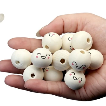 Mediniai karoliukai, Line Eye 30pcs