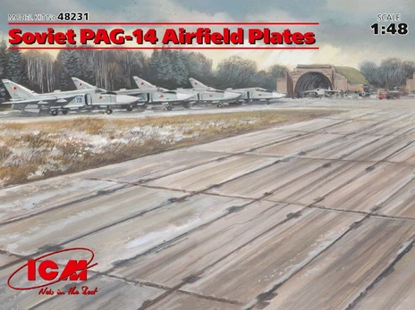 Sovietinės PAG-14 aerodromo plokštės 1/48 plastikinis modelis ICM