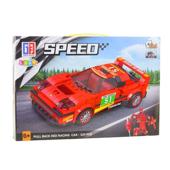 Konstruktorius, automobilis Lean Toys Speed 2in1, 329 vnt., raudona