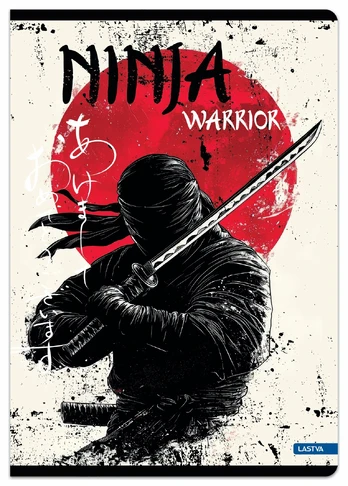 Sąsiuvinis(platus) A5 12lap. 80g NINJA WARRIOR lang.