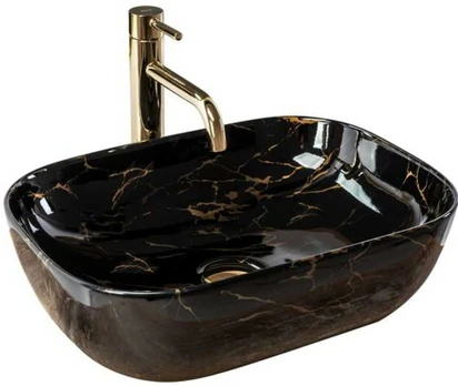 Praustuvas Rea Belinda, Juodas Marble Shiny
