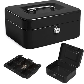 Metal money box safe key documents