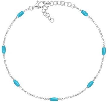 Brilio Silver Sidabrinis bracelet with turquoise beads BRC228WTQ