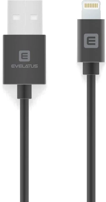 Laidas Evelatus MFI07, USB/Apple Lightning, 2 m, juoda