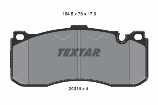 Stabdžių trinkelių rinkinys, diskinis stabdys TEXTAR 2431601