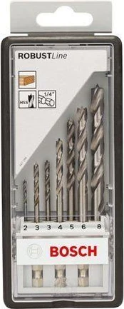 Grąžtas Bosch 7 grąžtų kompl.medžiui Robust Line, 1/4"