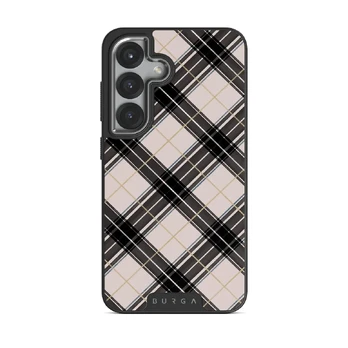 Plaid Please - Samsung Galaxy S25 Case, Elite Dark (Magnetic) / Silver
