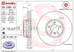 Stabdžių diskas BREMBO 09.C393.13 kaina