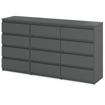 12 stalčių spintelė 84 Grey Matt/Matte Grey