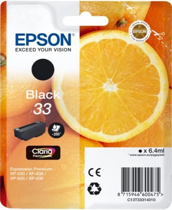 EPSON Singlepack Black 33 Claria Premium | C13T33314012