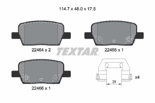 TEXTAR 2246401 Brake pad set