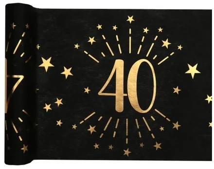 Santex Juodas and auksinis table runner, 40 metai