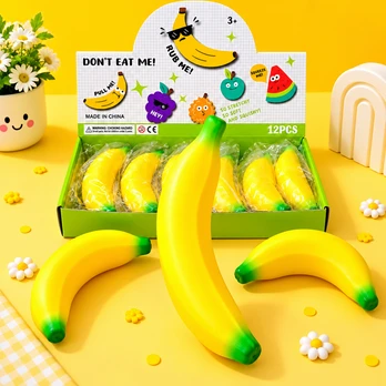 Minkštas bananas „Fruit Squishy“ – smagus antistresinis žaislas