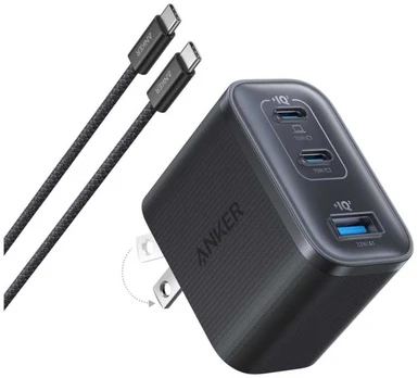 Network charger Anker Nano 70W, 2xUSB-C, 1xUSB juodas