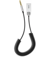 Juodas USB Audio Bluetooth 5.0 Aux adapteris "Baseus BA01"