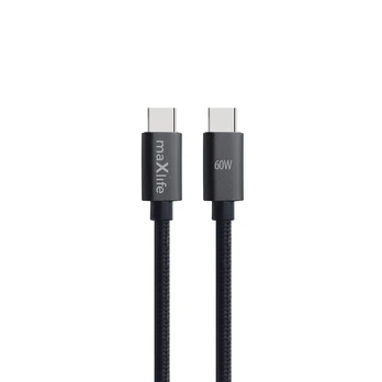 Maxlife MXUC-12 cable USB-C - USB-C 1,0 m 60W juodas
