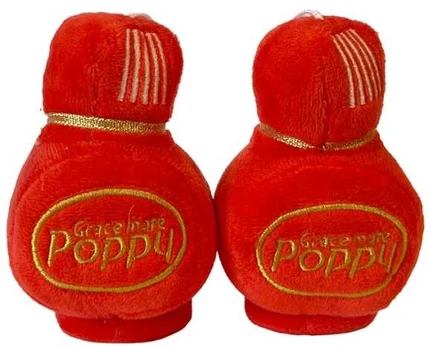 Poppy Plush rød 8x7cm. 2 stk.