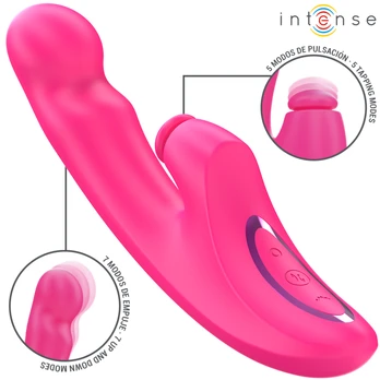 Intense Fun INTENSE - EMI VIBRATOR 13.5 CM MULTIFUNCTION 3 IN 1 10 VIBRATIONS Rožinis