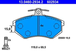 ATE 13.0460-2934.2 Brake pad set